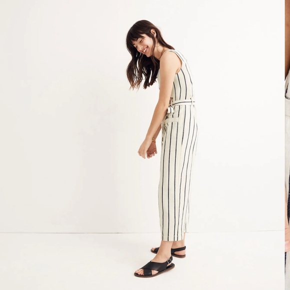 Madewell Striped Pull on Jumpsuit in Marta Stripe - Picture 3 of 12